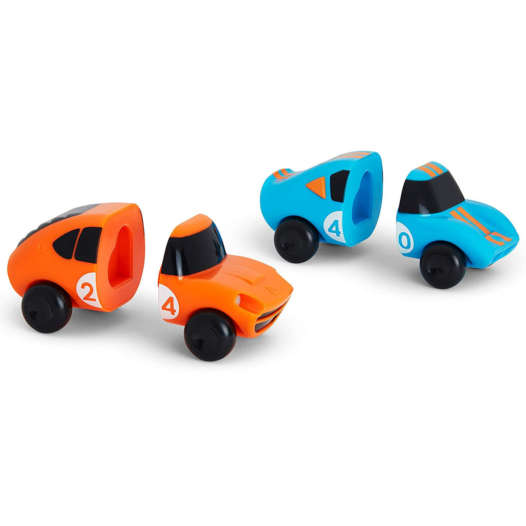 Munchkin Mix and Match Cars Toddler Bath Toy, 2 Pack, Blue/Orange