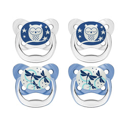 Dr. Brown's PreVent Orthodontic Baby Pacifier, Stage 1, 0-6m, 4-Pack, Glow in the Dark - blue