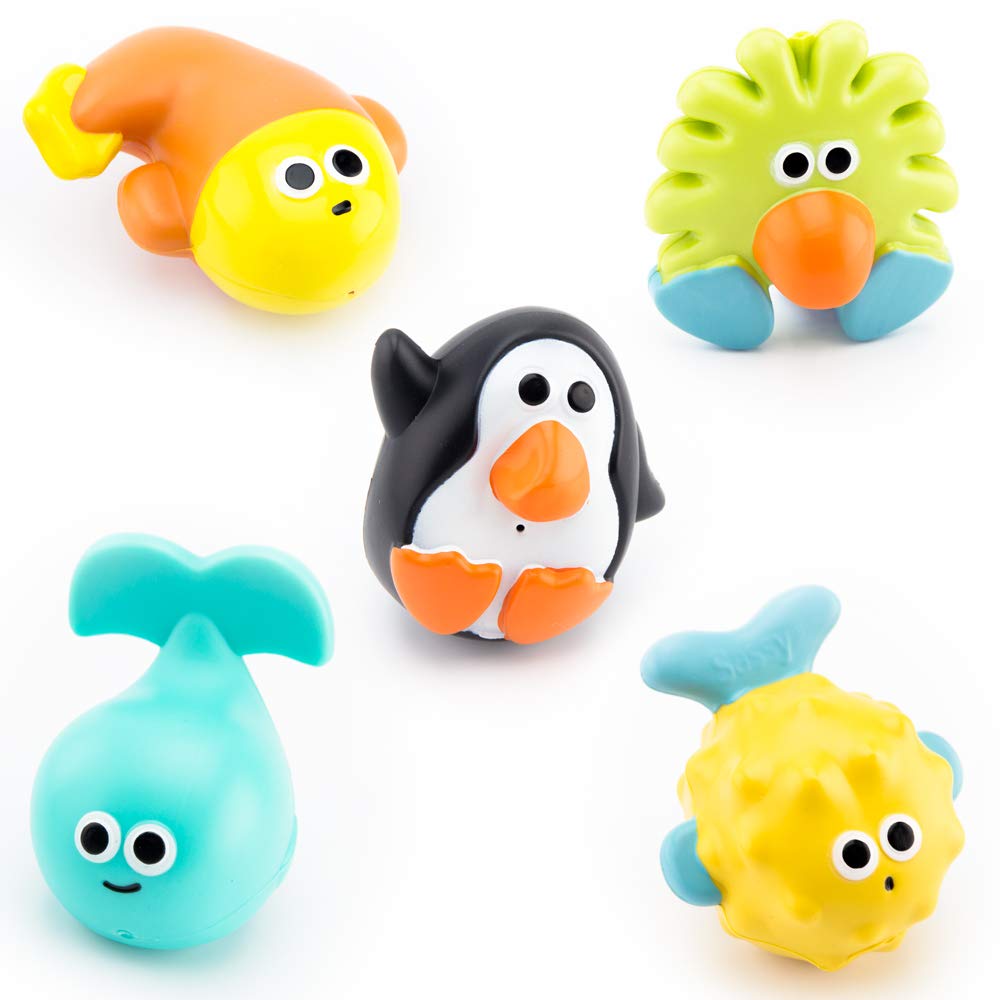 Sassy Bath time Pals Squirt and Float Bath Toys, 5 Piece