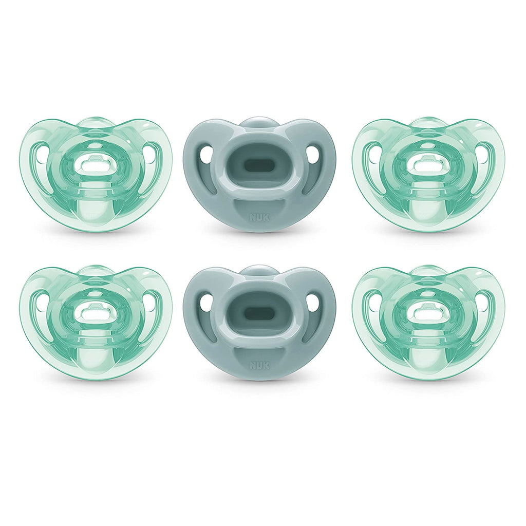 NUK Comfy Pacifiers, 0-6 Months, 6 Pack, Green