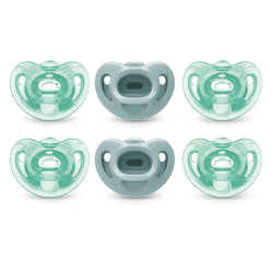 NUK Comfy Pacifiers, 0-6 Months, 6 Pack, Green