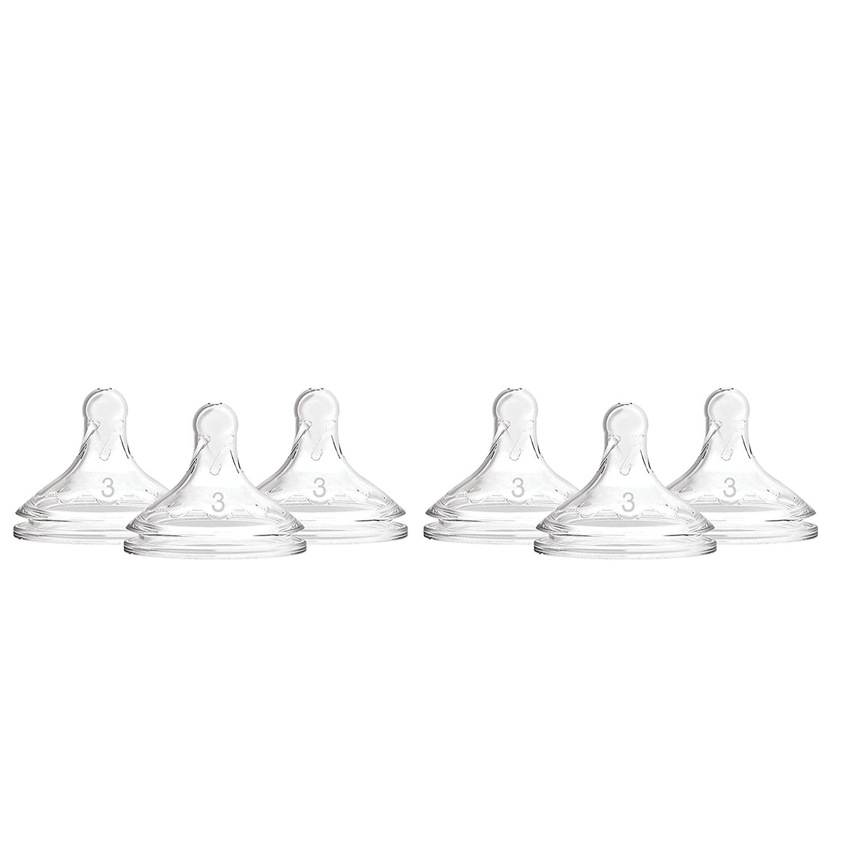 Dr. Brown's Options+ Wide-Neck Baby Bottle Nipple, Level 3 (6 Months+), 6 Pack