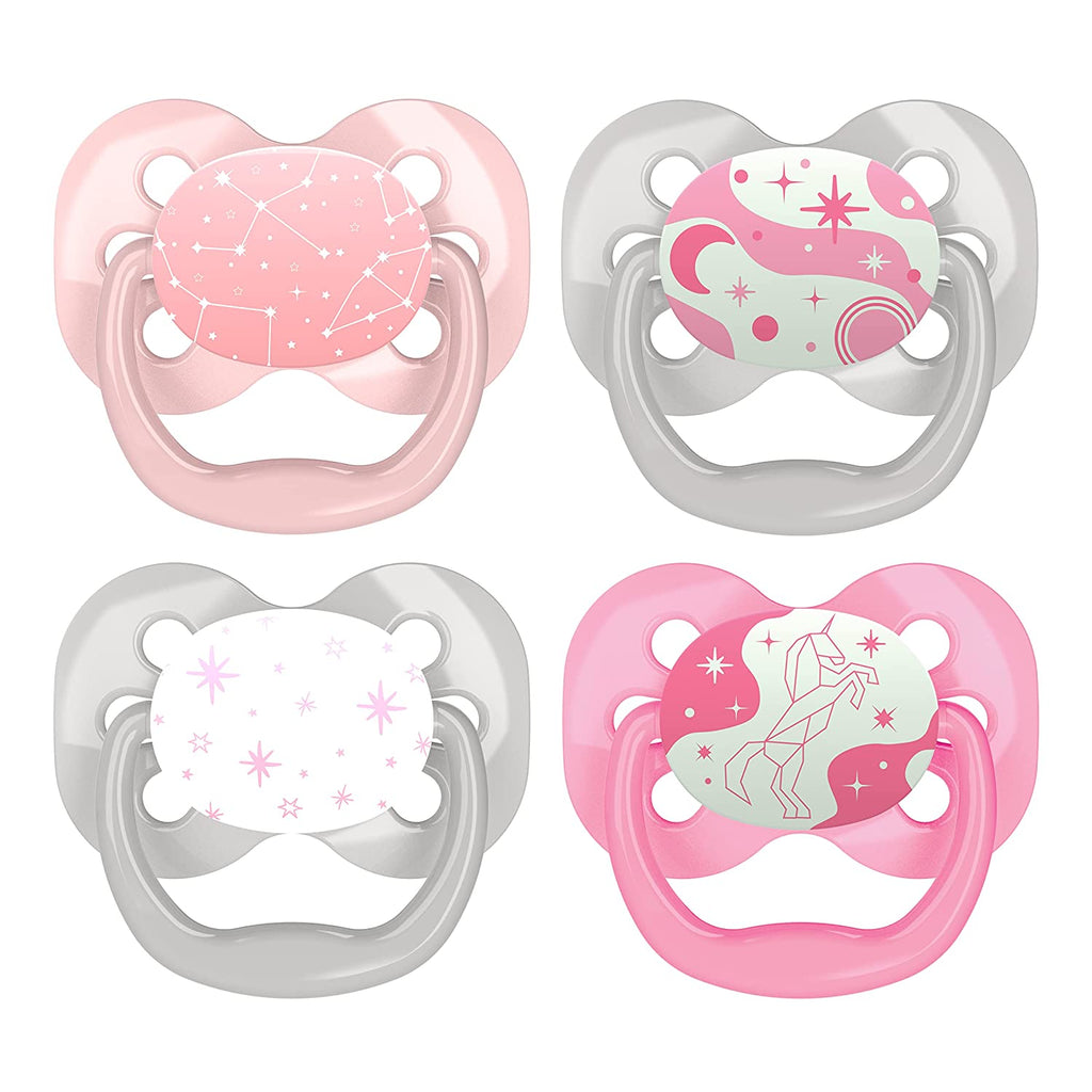 Dr. Brown's Advantage Symmetrical Pacifier with Air Flow - Pink - 4-Pack - 0-6m