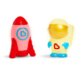 Munchkin Galaxy Buddies Water Safe Light Up Baby and Toddler Bath Toy, Astronaut & Rocket Ship