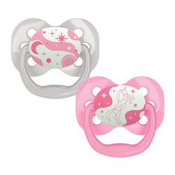 Dr. Brown's Advantage Symmetrical Pacifier with Air Flow - Pink Glow-in-the-Dark - 2-Pack - 0-6m