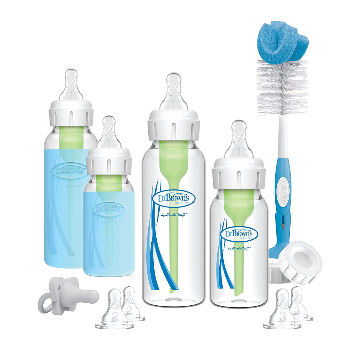 Dr. Brown's Natural Flow Anti-Colic Options+ Narrow Glass Baby Bottle Starter Set