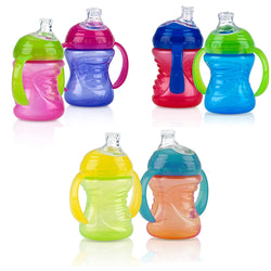 Nuby No-Spill Super Spout Grip N' Sip 4M+ - 4 Count (ASSORTED COLORS)