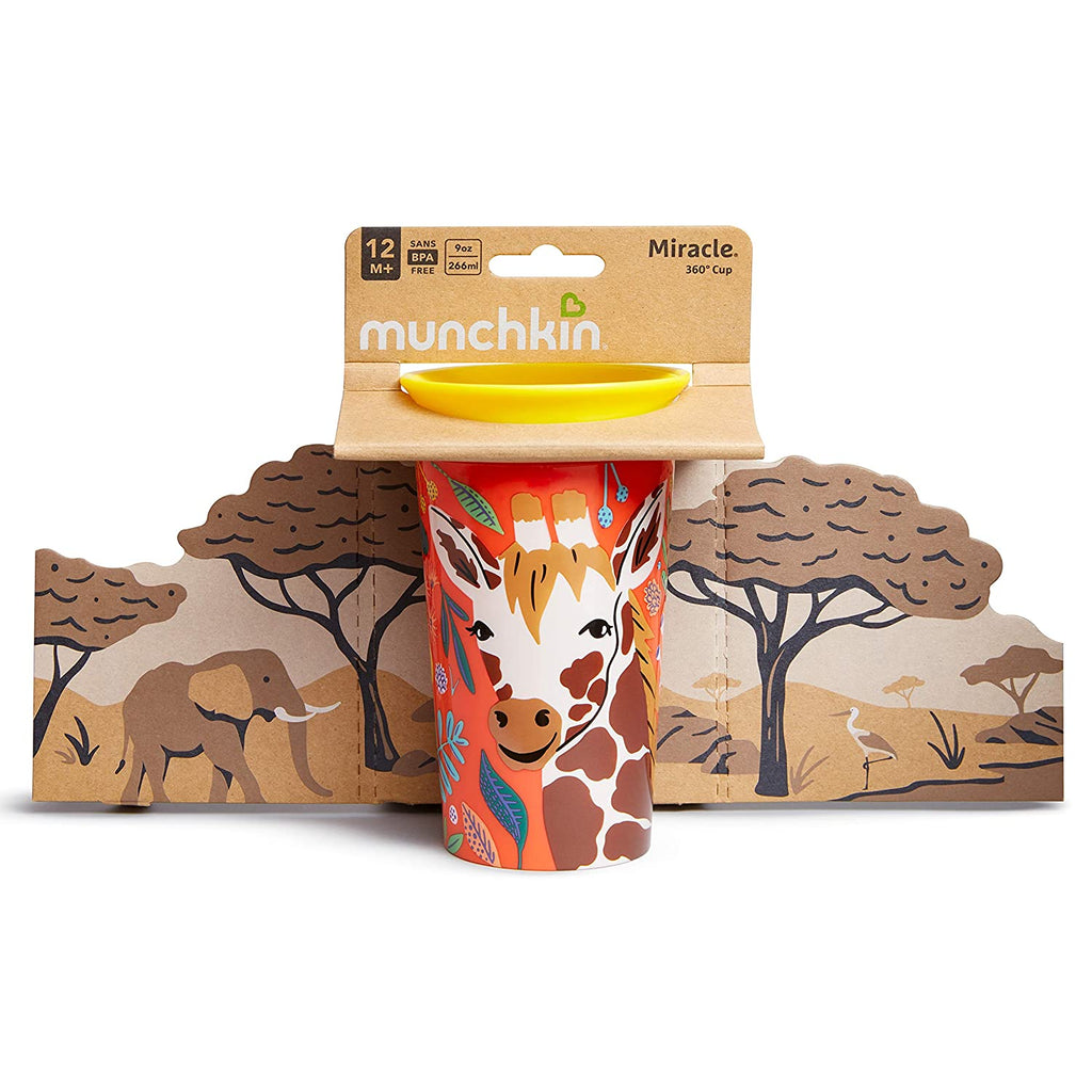 Munchkin Miracle 360 WildLove Sippy Cup, 9 Oz, Giraffe