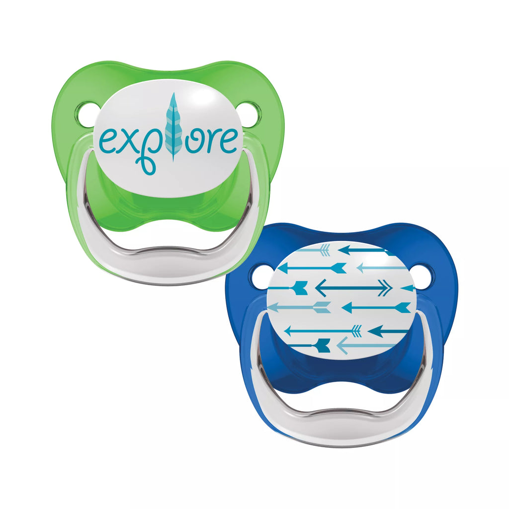Dr. Brown's PreVent baby pacifier, 6-12M, 2 Pack, Blue/Green