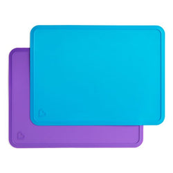 Munchkin Spotless Silicone Placemats, BPA-Free, Blue/Purple, 2 Count
