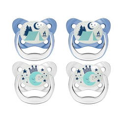 Dr. Brown's PreVent Orthodontic Baby Pacifier, Stage 2, 6-18m, 4-Pack, Glow in the Dark - Blue