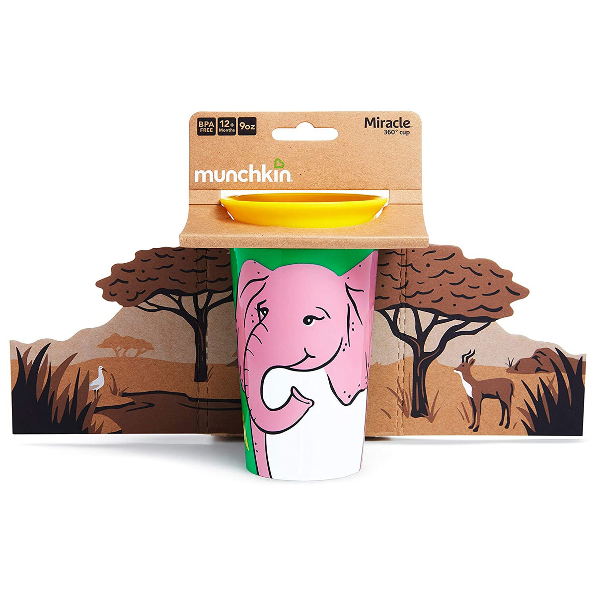 Munchkin Miracle 360 WildLove Sippy Cup, 9oz, Elephant