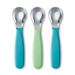 NUK Kiddy Cutlery Spoons, 3 Pack, Blue & Green