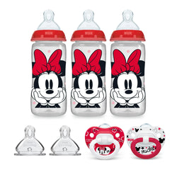 NUK Disney Smooth Flow Bottle & Pacifier Newborn Set, Minnie Mouse, 0+ Months