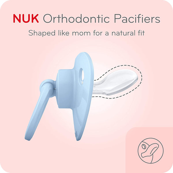 NUK Orthodontic Pacifiers, 18-36 Months, Blue, 2 Pack