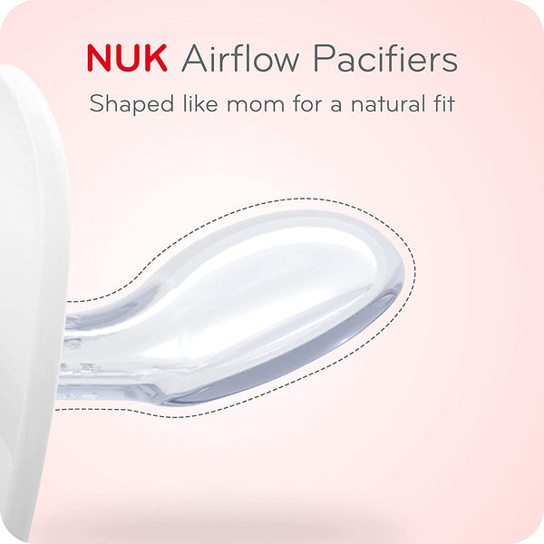 NUK Airflow Glow-in-The-Dark Pacifiers, Baby Girls, 0-6 Months, 2 Pack