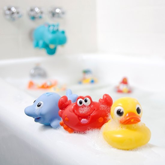 NUBY 10 Pack Little Squirts Fun Bath Toys, Assorted Characters