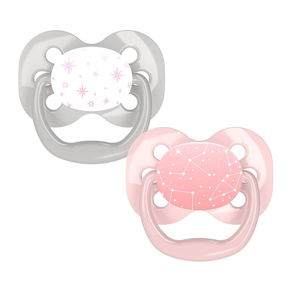 Dr. Brown's Advantage Symmetrical Pacifier with Air Flow - Pink - 4-Pack - 0-6m