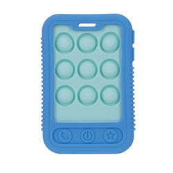 Nuby Giggle Bytes Cell Phone Popper Sensory Play Teether Toy - Blue