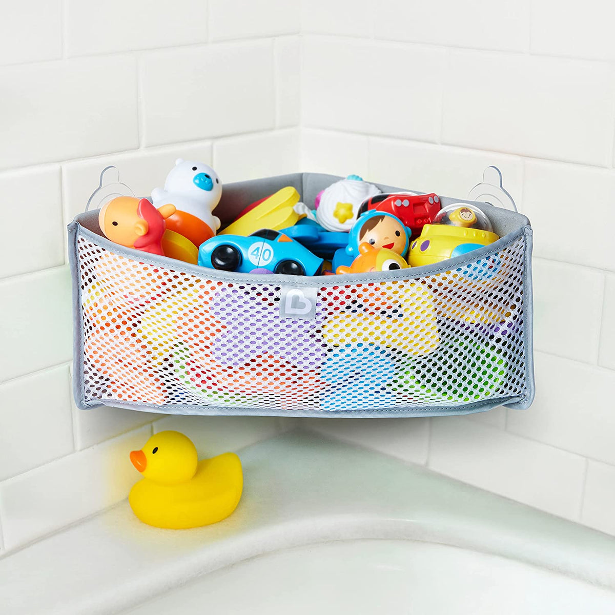 Munchkin High'n Dry Corner Bath Toy Organizer, Grey