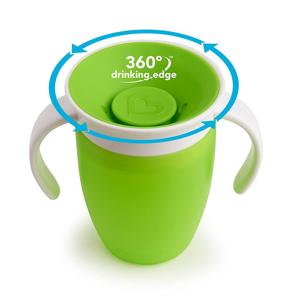 Munchkin Miracle 360 Cup green - 7 oz Spill Proof Baby Toddler Cup