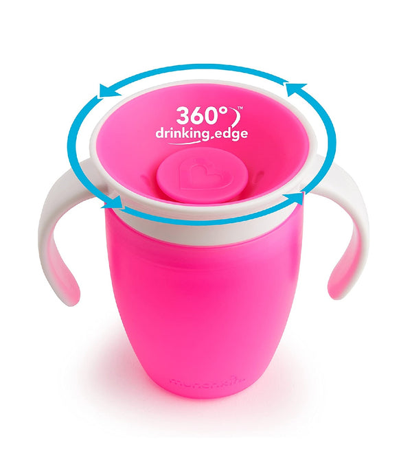 Munchkin Miracle 360 Trainer Cup, 7 Ounce, Pink