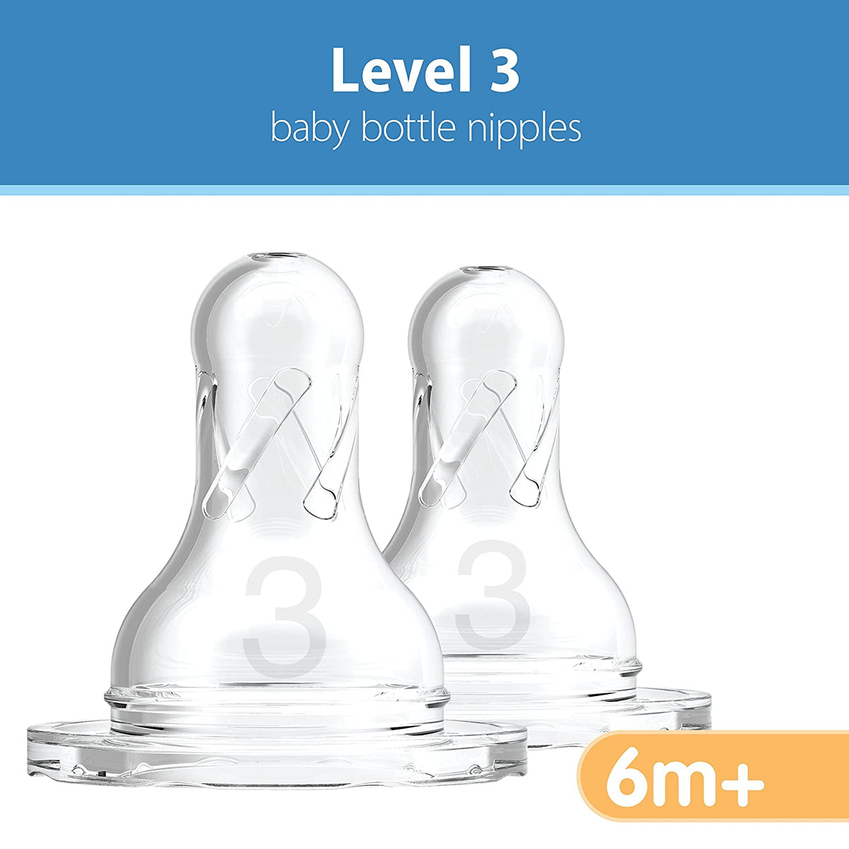 Dr. Brown's Original Nipple, Level 3 (6m+), 6 Count