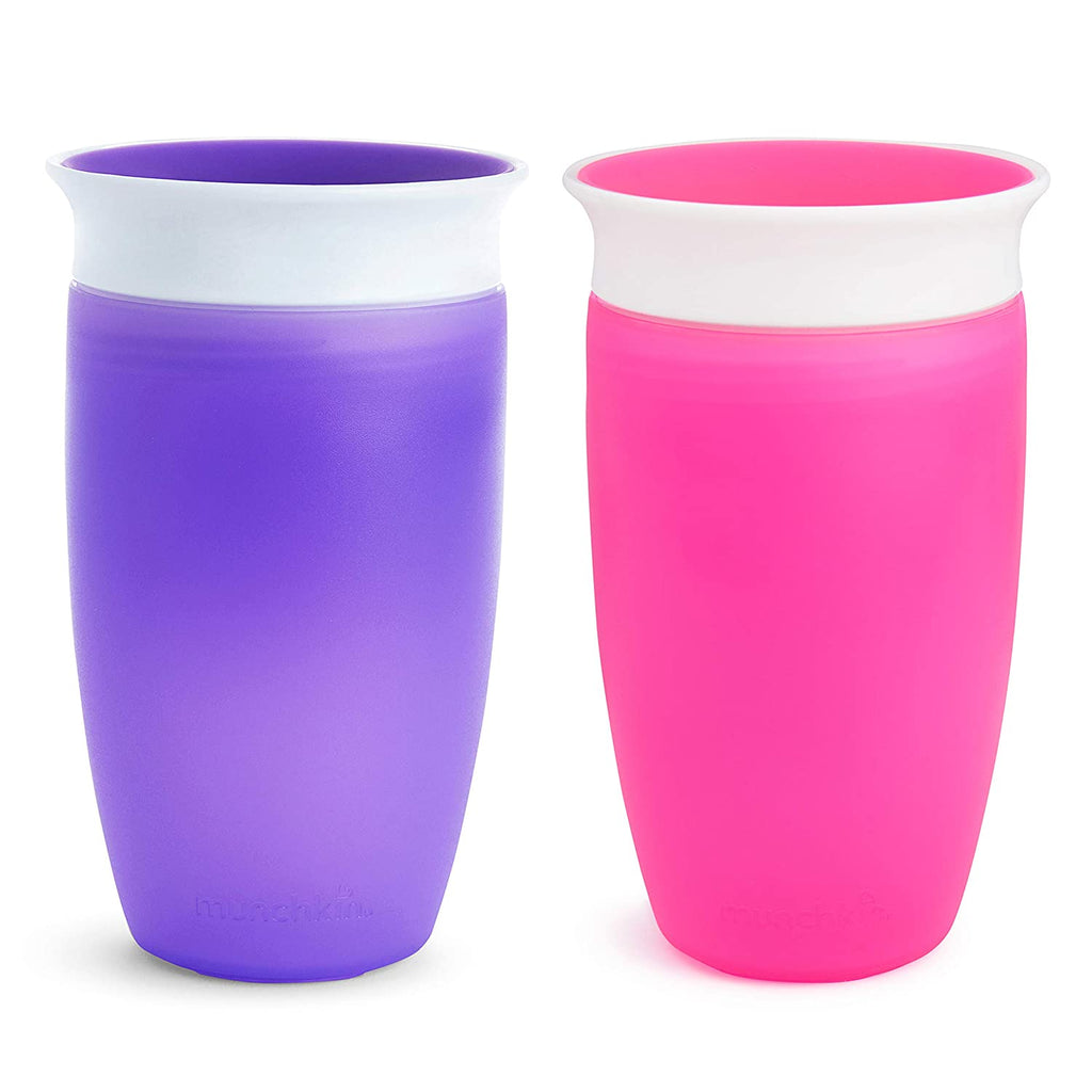 Munchkin Miracle 360 Sippy Cup, Pink/Purple, 10 Oz, 2 Count