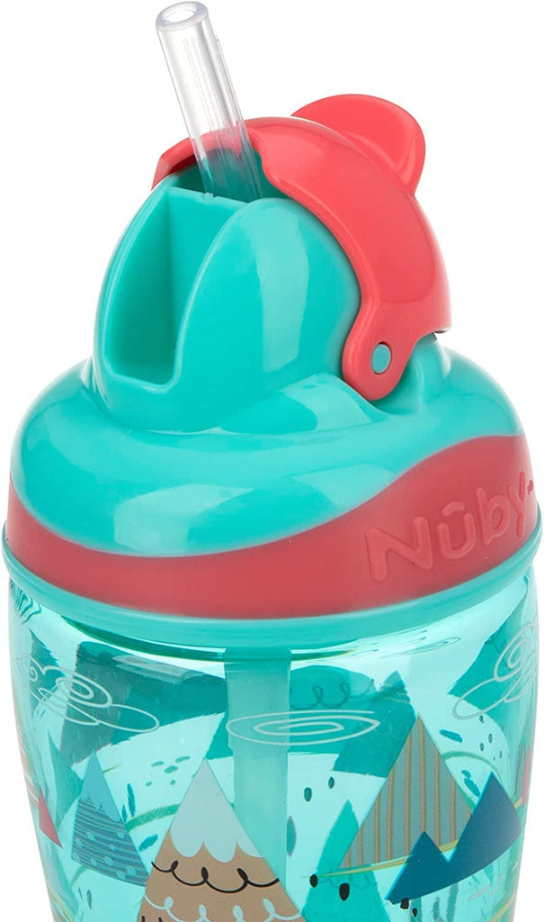 Nuby 2 Pack No Spill Printed Thirsty Kids No-Spill Sip-it Sport Cup with  Soft