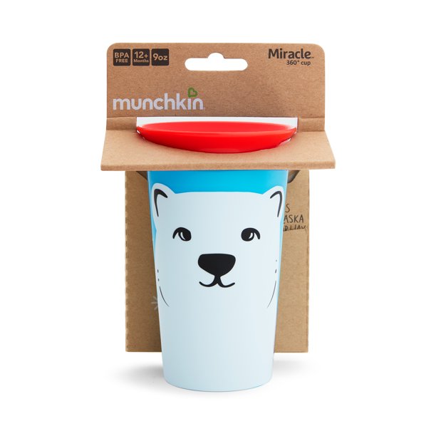Munchkin Miracle 360 WildLove Sippy Cup, 9 Oz, Polar Bear