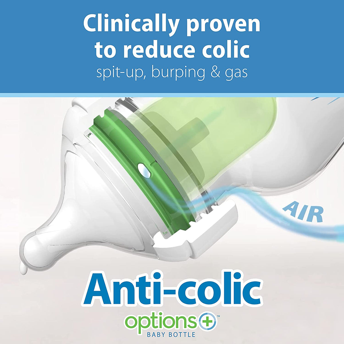Dr. Brown's Natural Flow Anti-Colic Options+ Wide-Neck Glass Baby Bottles 5 oz/150 mL, with Level 1 Slow Flow Nipple, 3
