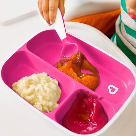 Munchkin Splash Toddler Divided Plates, Pink/Purple, 2 Pack