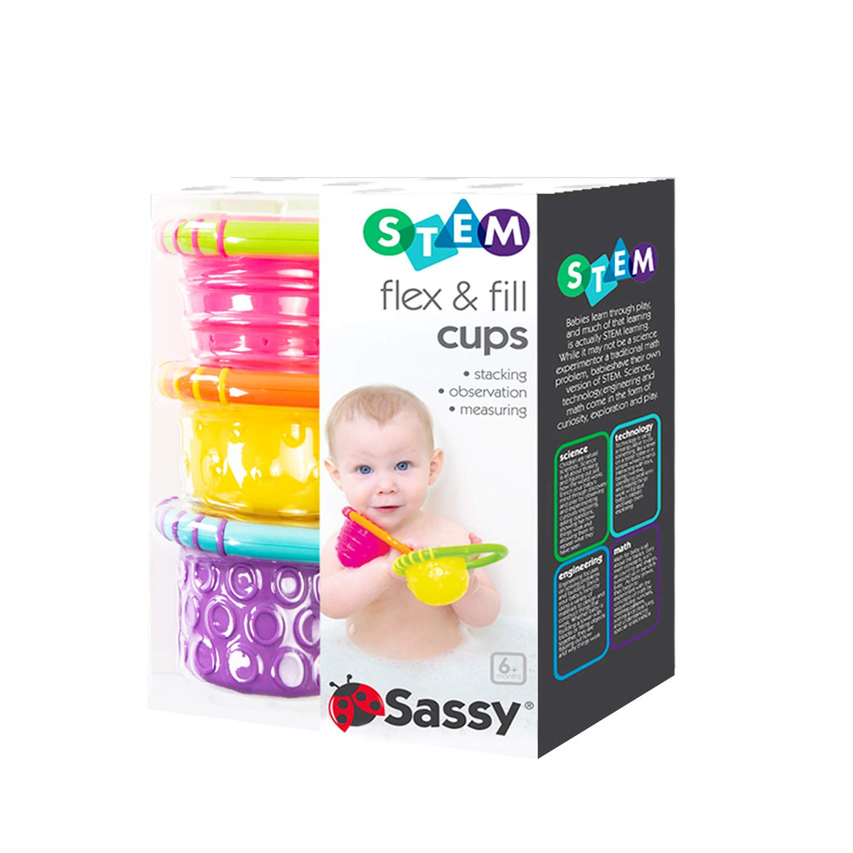 Sassy Flex & Fill Cups 3 Piece Bath Toys