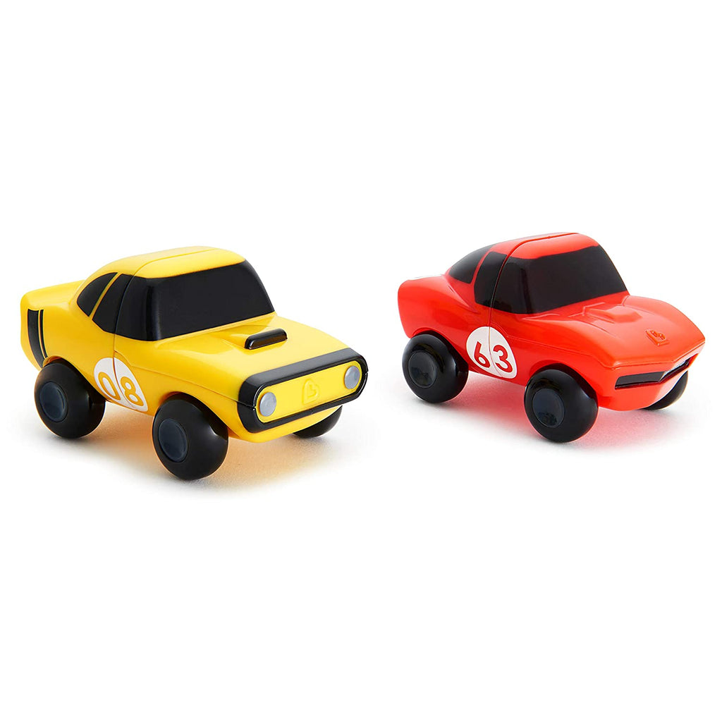 Munchkin Mix and Match Cars Toddler Bath Toy, 2 Pack, Red/Yellow