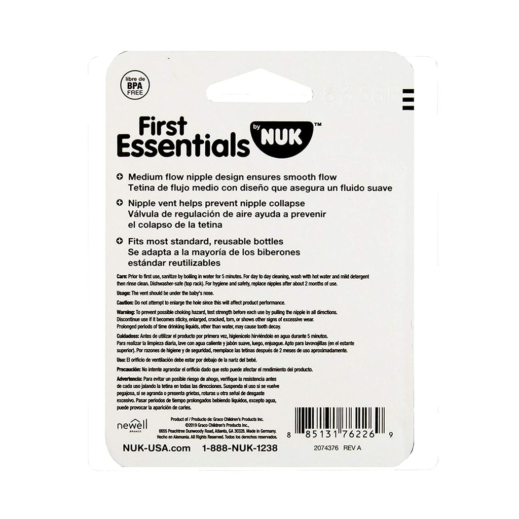 First Essentials by NUK - Tetinas de látex para biberón, paquete de 6