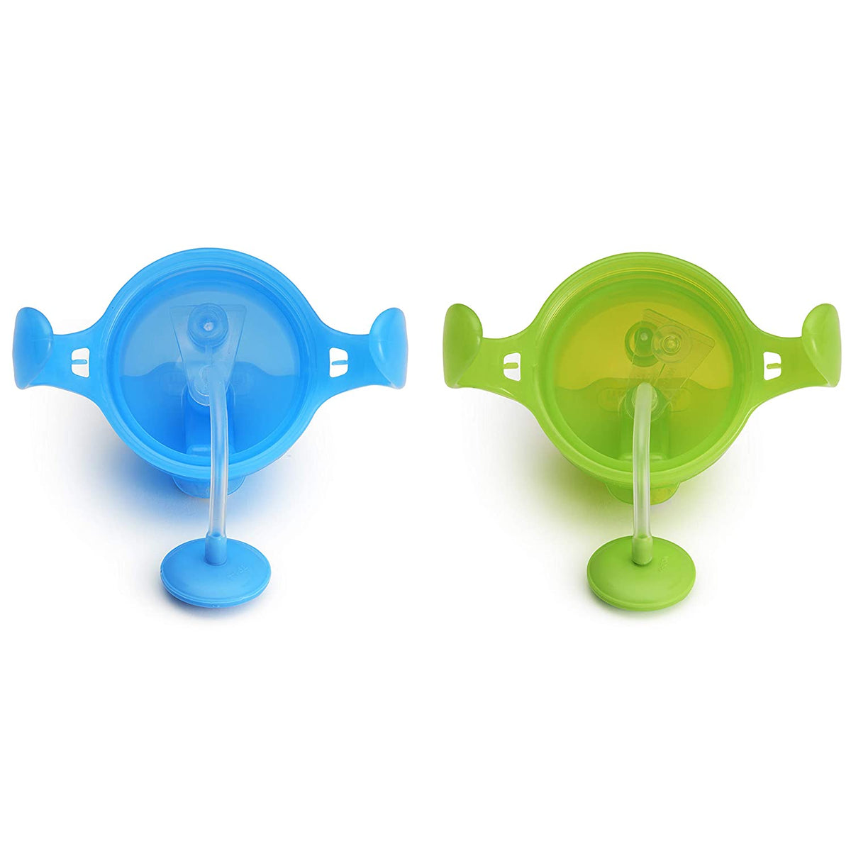 Munchkin Click Lock Weighted Straw Cup, 7 Ounce, Blue/Green, Pack of 2