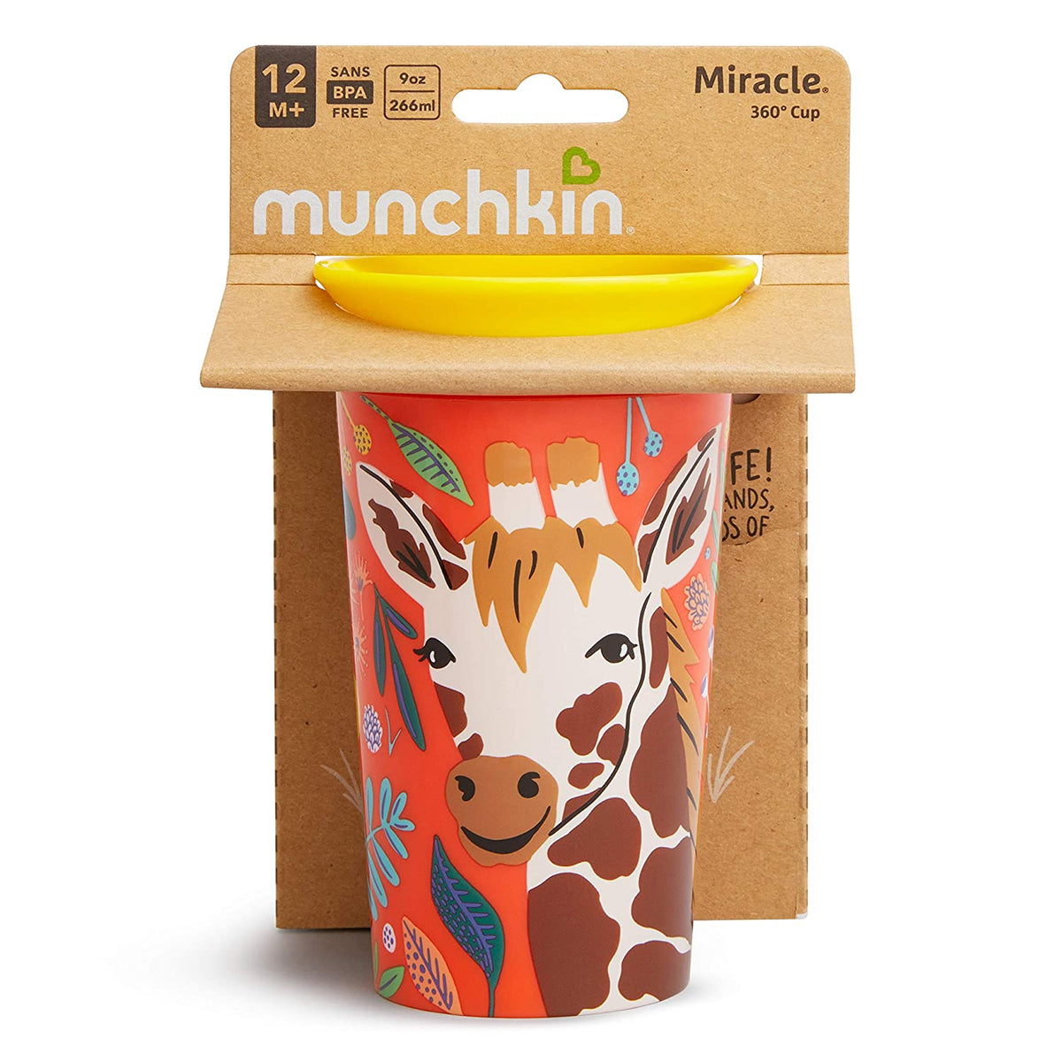 Munchkin Miracle 360 WildLove Sippy Cup, 9 Oz, Giraffe