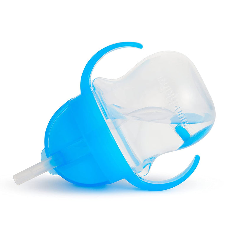 Happy Snacker Snack Catcher and Toddler Weighted Straw Sippy Cup Set, 4 Pack Blue/Green