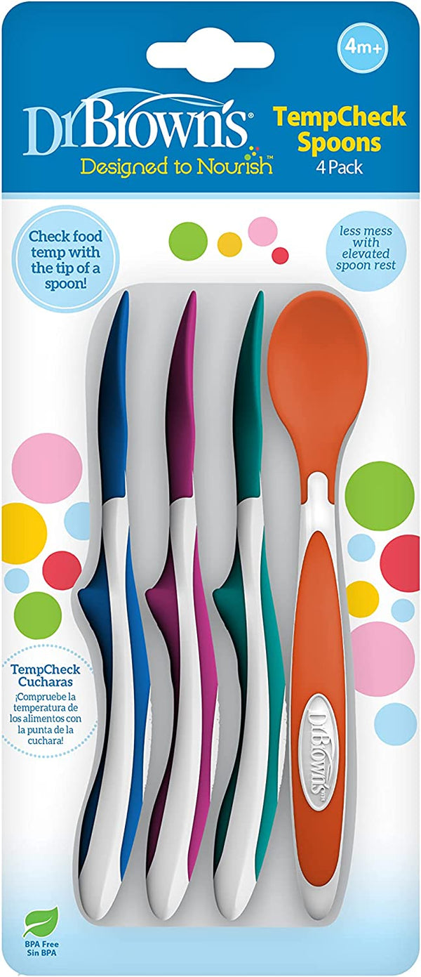 Dr. Brown's Designed to Nourish TempCheck Spoons, 4-Pack