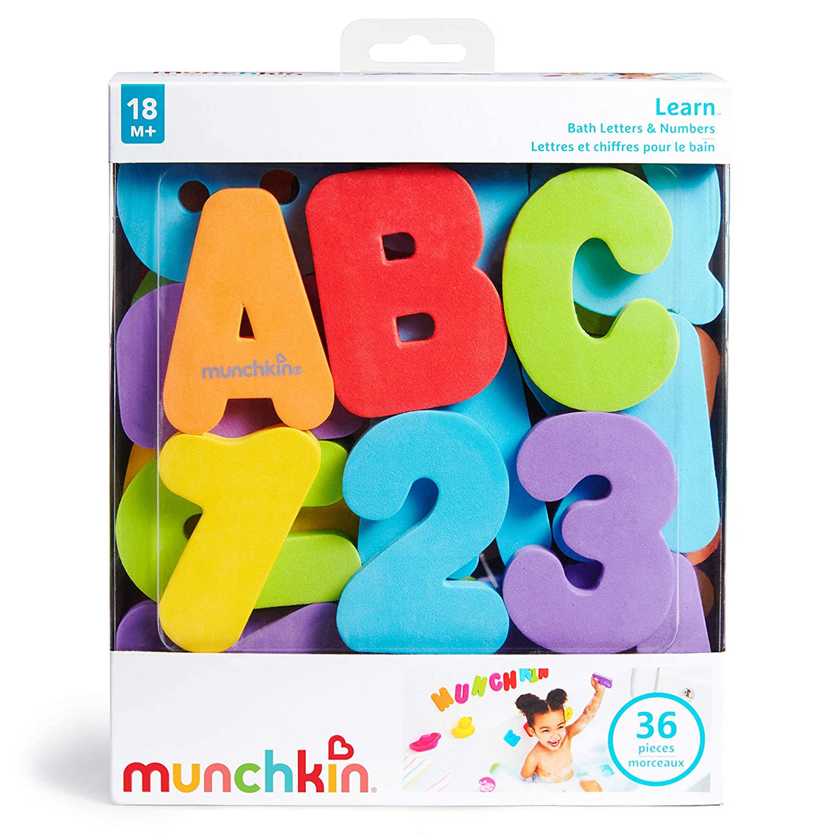 Munchkin 36 Bath Letters and Numbers Toddler Bath Toy