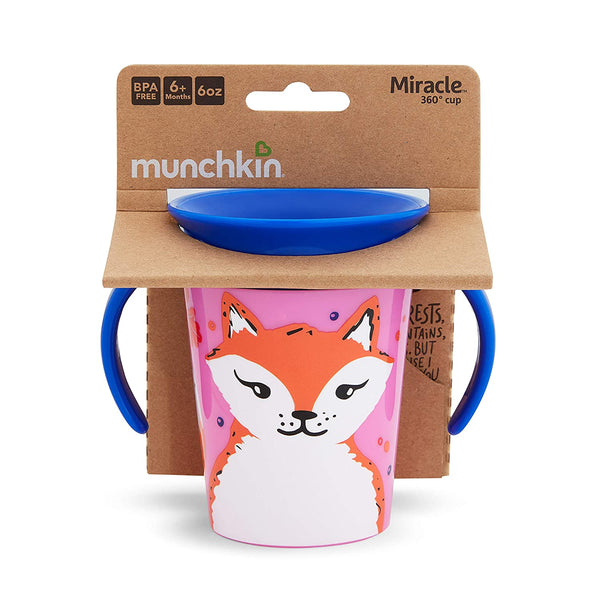 Munchkin Miracle 360 WildLove Trainer Sippy Cup, 6 Oz, Red Fox
