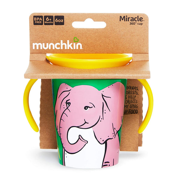 Munchkin Miracle 360 WildLove Trainer Cup, 6 Oz, Elephant