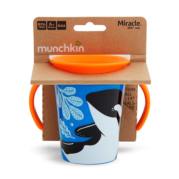 Munchkin Miracle 360 WildLove Trainer Cup, 6 Oz, Orca