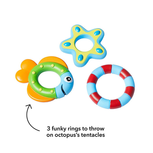 NUBY Floating Purple Octopus with 3 Hoopla Rings Interactive Bath Toy