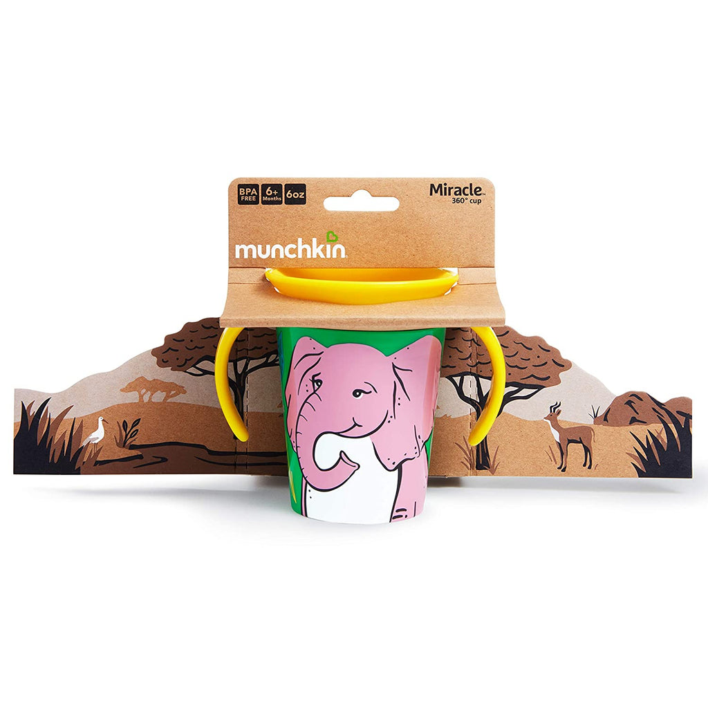Munchkin Miracle 360 WildLove Trainer Cup, 6 Oz, Elephant