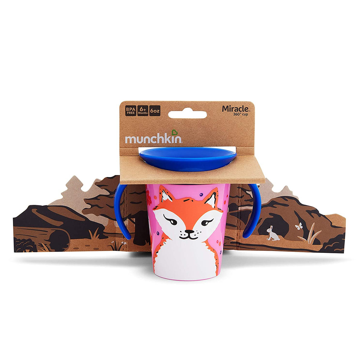 Munchkin Miracle 360 WildLove Trainer Sippy Cup, 6oz, Red Fox