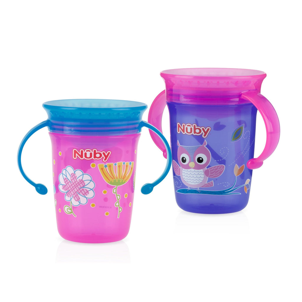 Nuby No Spill 2-Handle 360 Wonder Spoutless Trainer Sippy Cup - 2