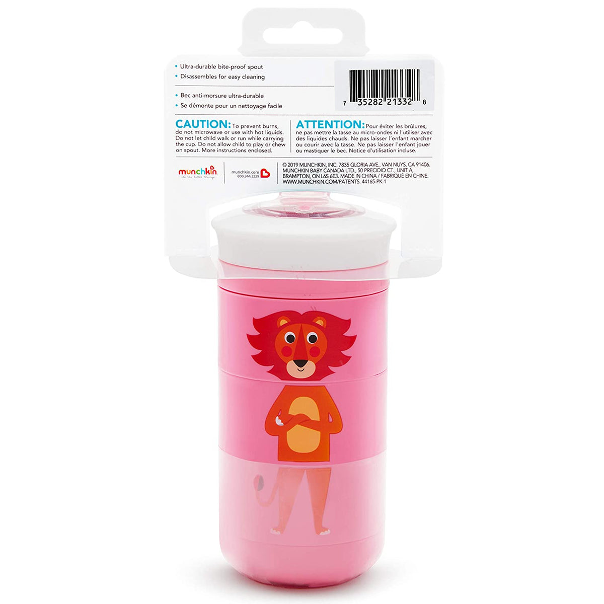 Munchkin Twisty Mix & Match Animals Bite Proof Sippy Cup, 9 Oz, Pink