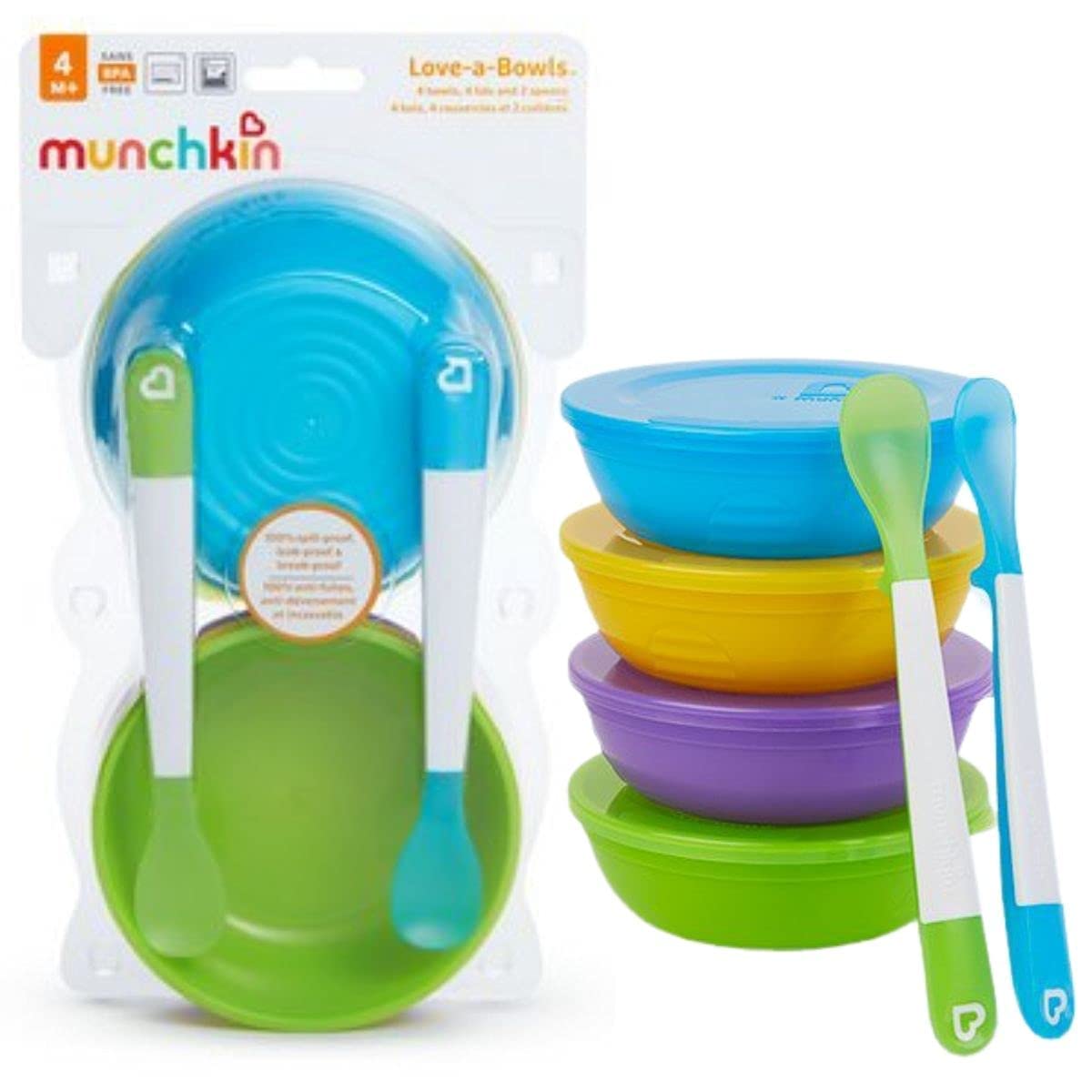 Munchkin Love-a-Bowls 10 Piece Feeding Set, Multicolor