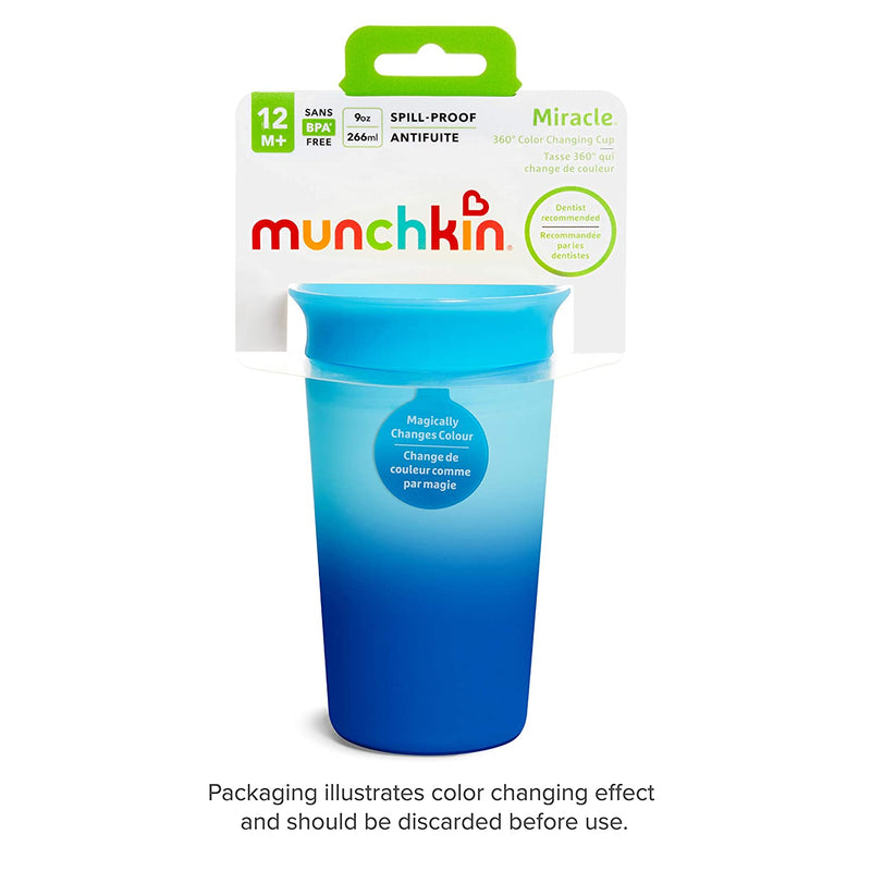 Munchkin Miracle 360 Color Changing Sippy Cup, 9oz, Blue